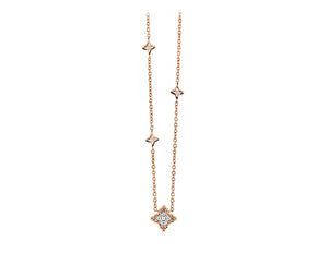 Roségouden collier met diamanten ster met 3 kleine diamanten sterretjes