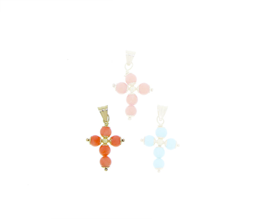 Yellow gold turquoise and coral charms