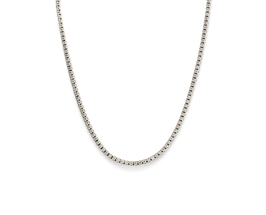White, rose or yellow gold diamond tennis necklace