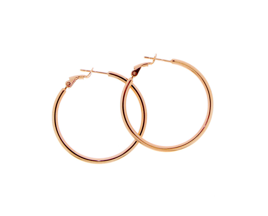 Rose gold hoop earrings