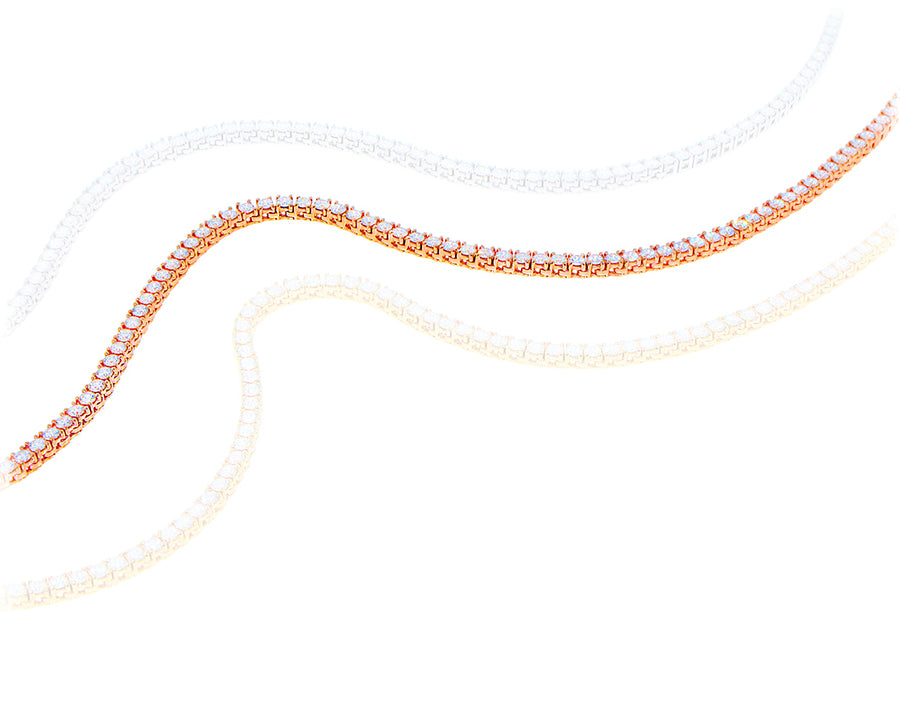 White, rose or yellow gold diamond tennis necklace