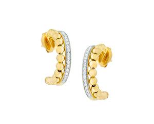 Yellow gold and diamond earrings