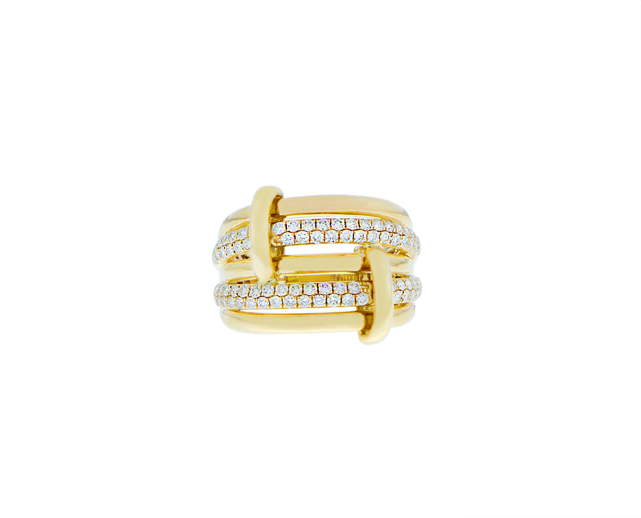 Geelgouden ring met diamanten
