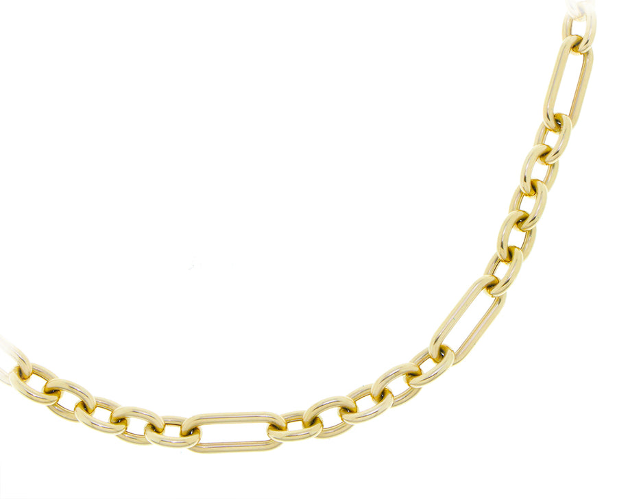 Yellow gold rounded chain necklace