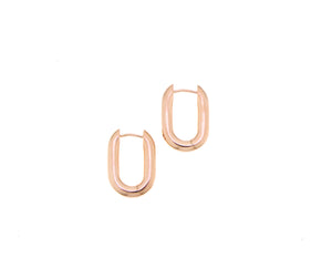 Rose gold oval hoops