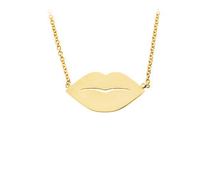 Yellow 9K necklace with lips