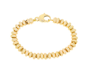 Yellow gold ring bracelet with a clasp closure