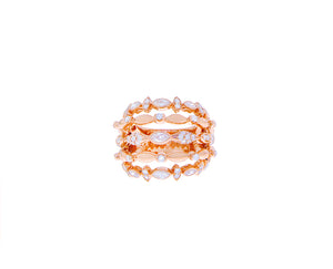Rose gold and diamonds fantasy ring