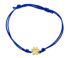 Yellow gold paw rope bracelet