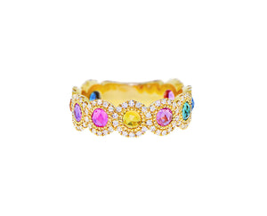 Multicolor sapphire ring
