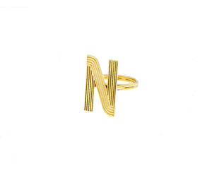 Retro style letter ring