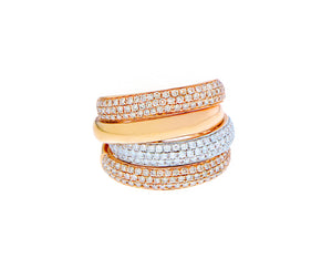 Rose gold ring with diamonds
