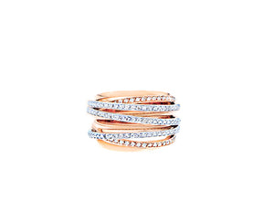 Rose gold ring with diamonds