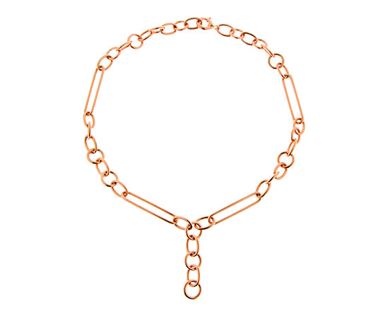 Geelgouden collier met lange en ronde schakels