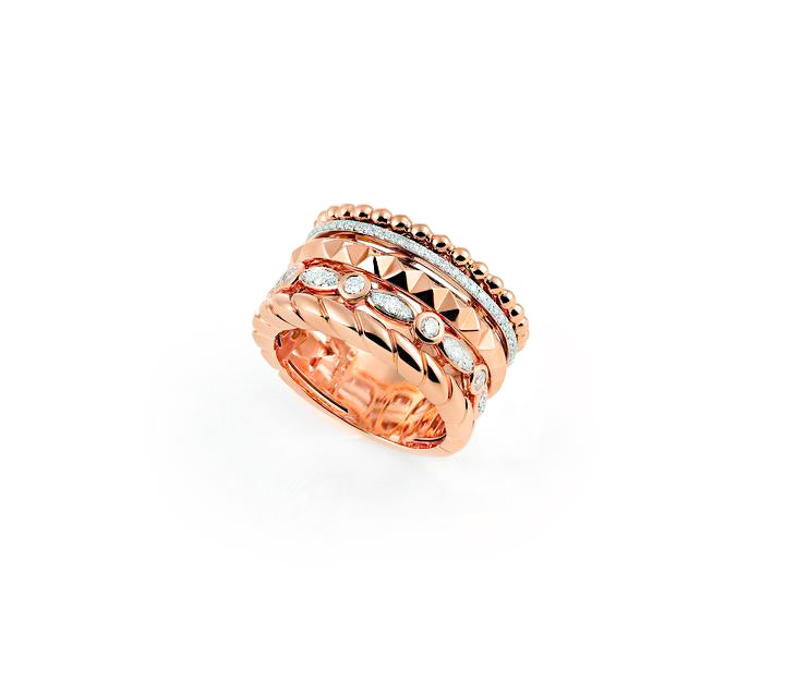 Rose gold and diamond ring