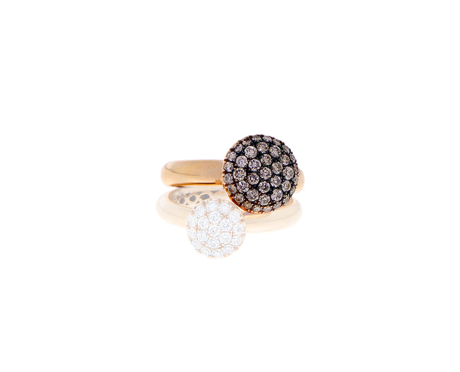 Geelgouden ring met een diamanten cirkel