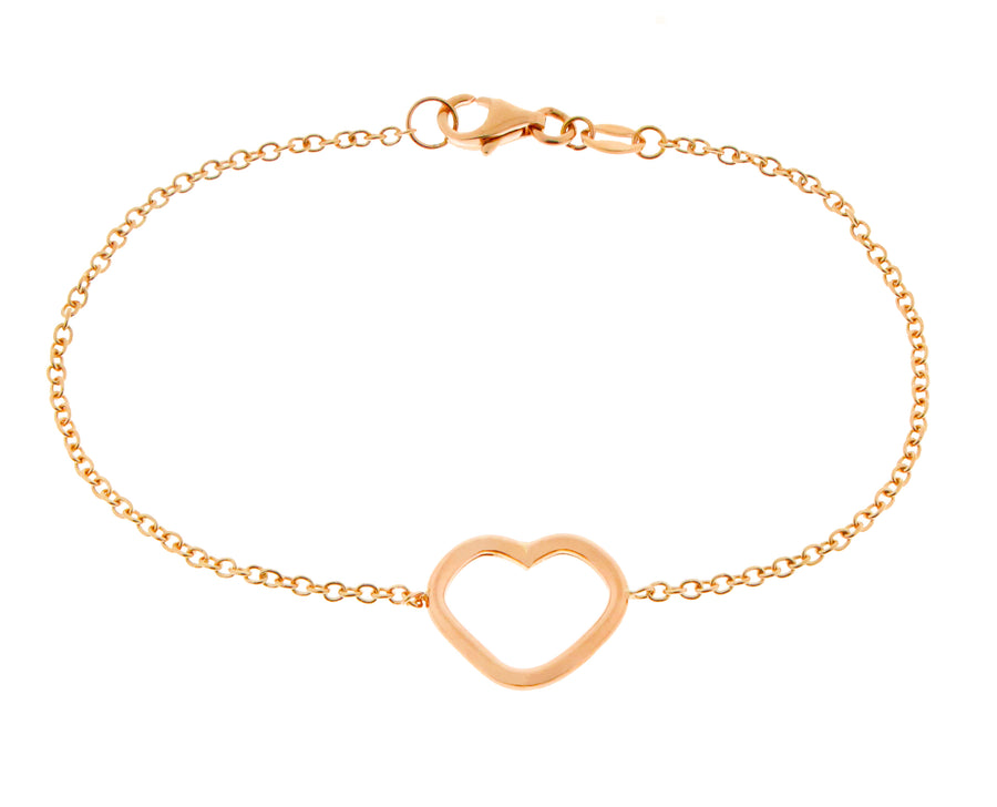 Yellow gold heart bracelet