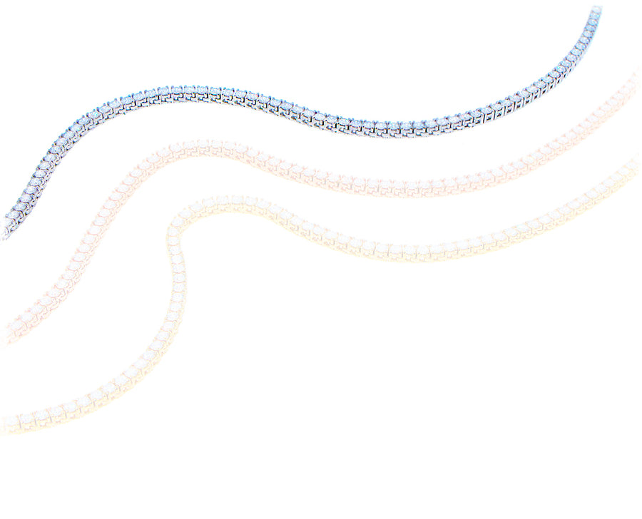 White, rose or yellow gold diamond tennis necklace