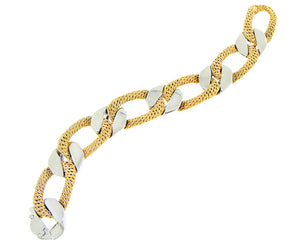 Yellow and white gold chain bracelet
