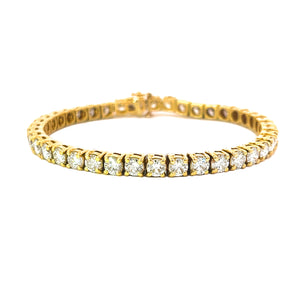 Yellow gold tennis bracelet with 40 brilliants