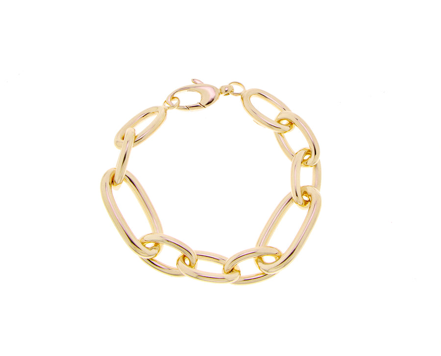 Rose or yellow gold chain bracelet