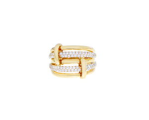 Geelgouden ring met diamanten