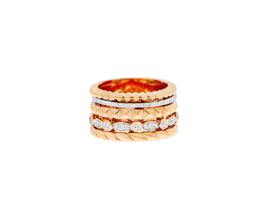 Yellow or rose gold diamond ring