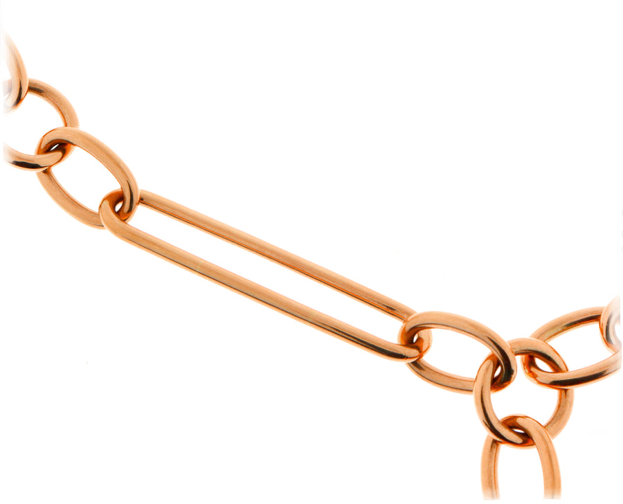 Geelgouden collier met lange en ronde schakels