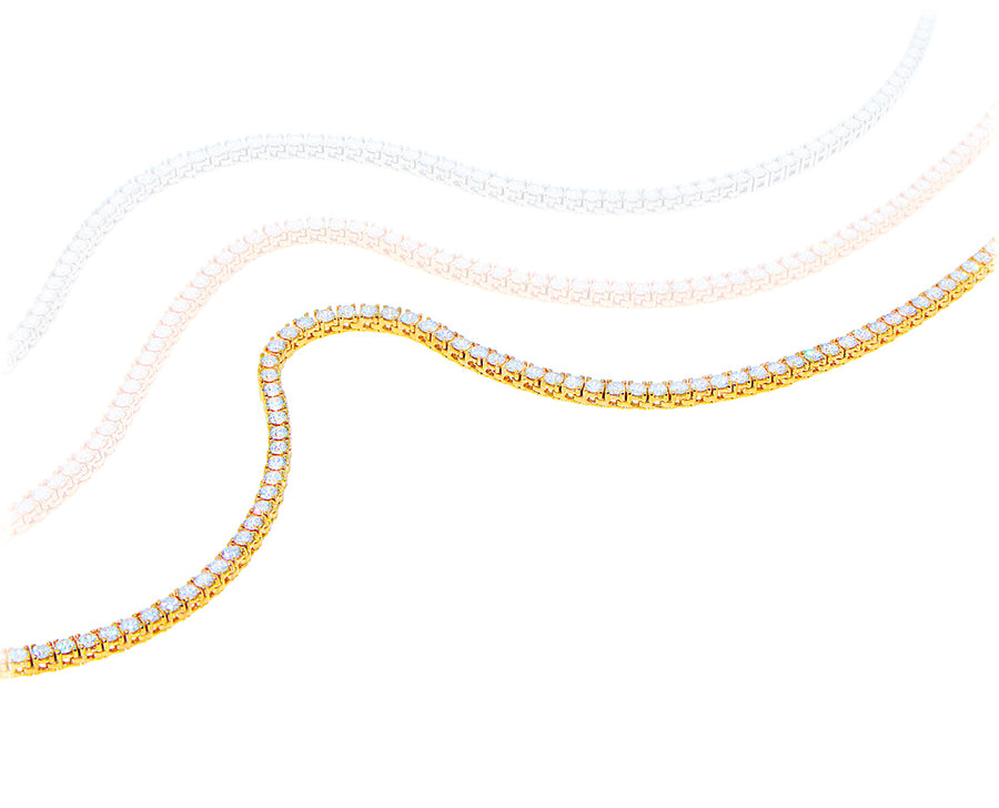 White, rose or yellow gold diamond tennis necklace