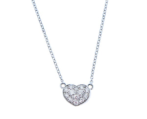 White gold necklace and diamond heart pendant