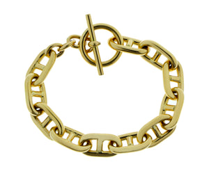 Yellow gold bracelet with toggle closure