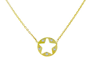 Yellow gold necklace with small diamonds