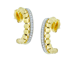 Yellow gold and diamond earrings