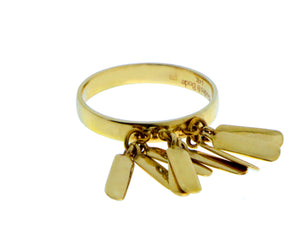 Yellow gold ring with 9 gold plates