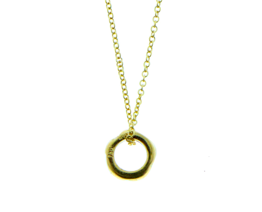 Yellow gold necklace with a diamond ring