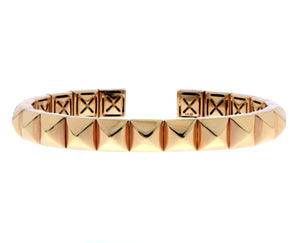 Rose gold pyramid cuff bracelet