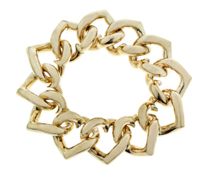 Yellow gold heart chain bracelet