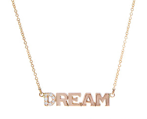 Rose gold necklace with DREAM pendant