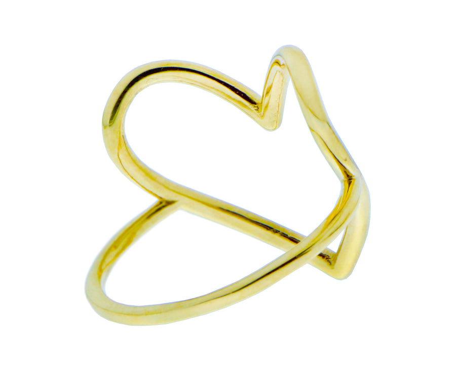 Yellow gold heart or star ring