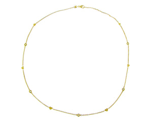 Yellow gold necklace with hearts and diamonds