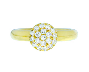 Yellow gold ring with a diamond circle