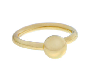 Yellow gold ring with ball