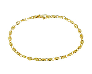 Yellow gold bracelet with a coffee bean chain