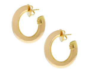 Rose gold oval hoop earrings
