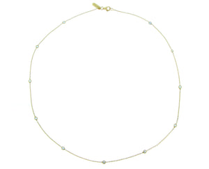 Yellow gold necklace with 11 diamonds