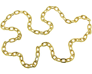 Yellow gold sautoir with twisted chains