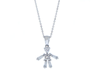 White gold necklace with a diamond puppet charm