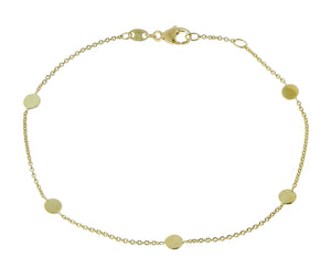 Yellow gold bracelet with 5 coins