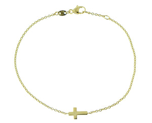 Yellow gold bracelet with a small cross
