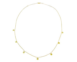 Yellow gold necklace with 7 coins